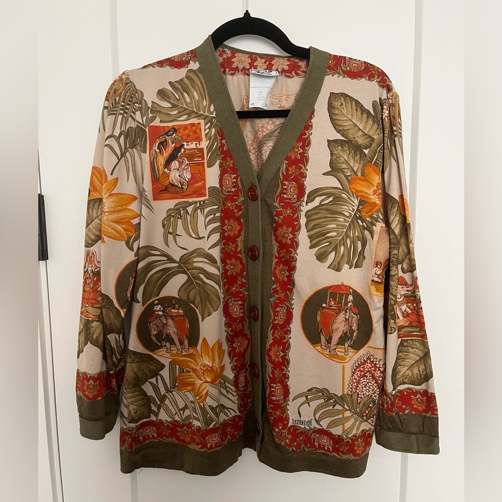 Liola Cardigan Made in Italy 100% Cotton Button down Cardigan Sz 14